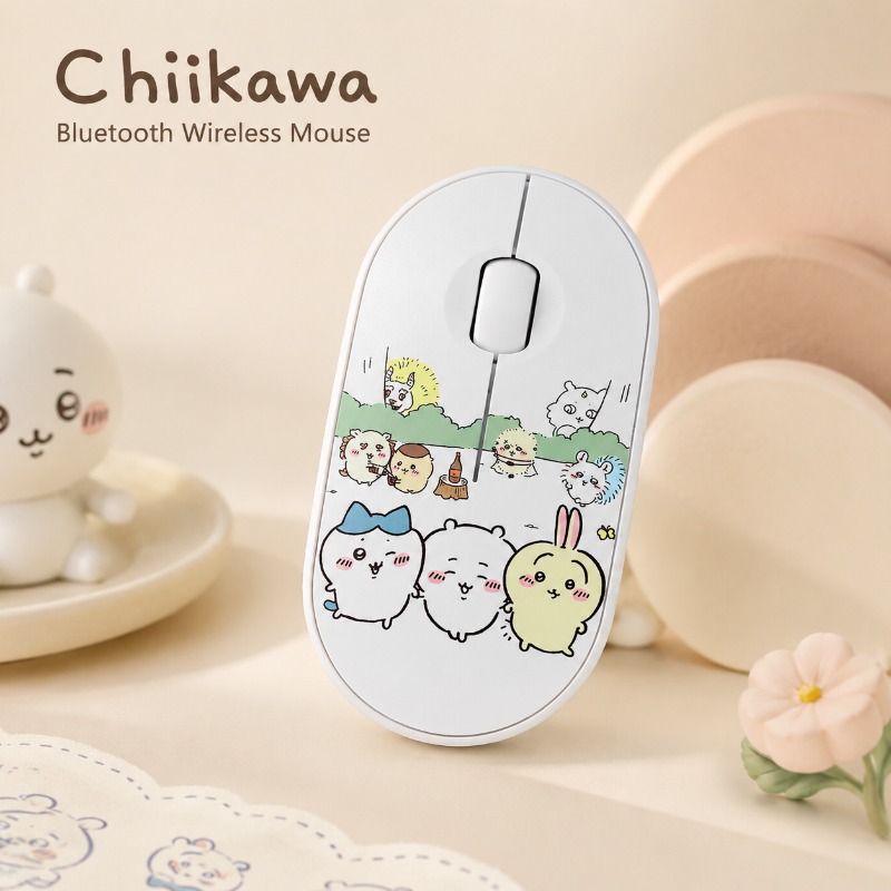 Laptop External Accessories - Симпатичная беспроводная Bluetooth-мышь Chiikawa, двухрежимная, бесшумная,